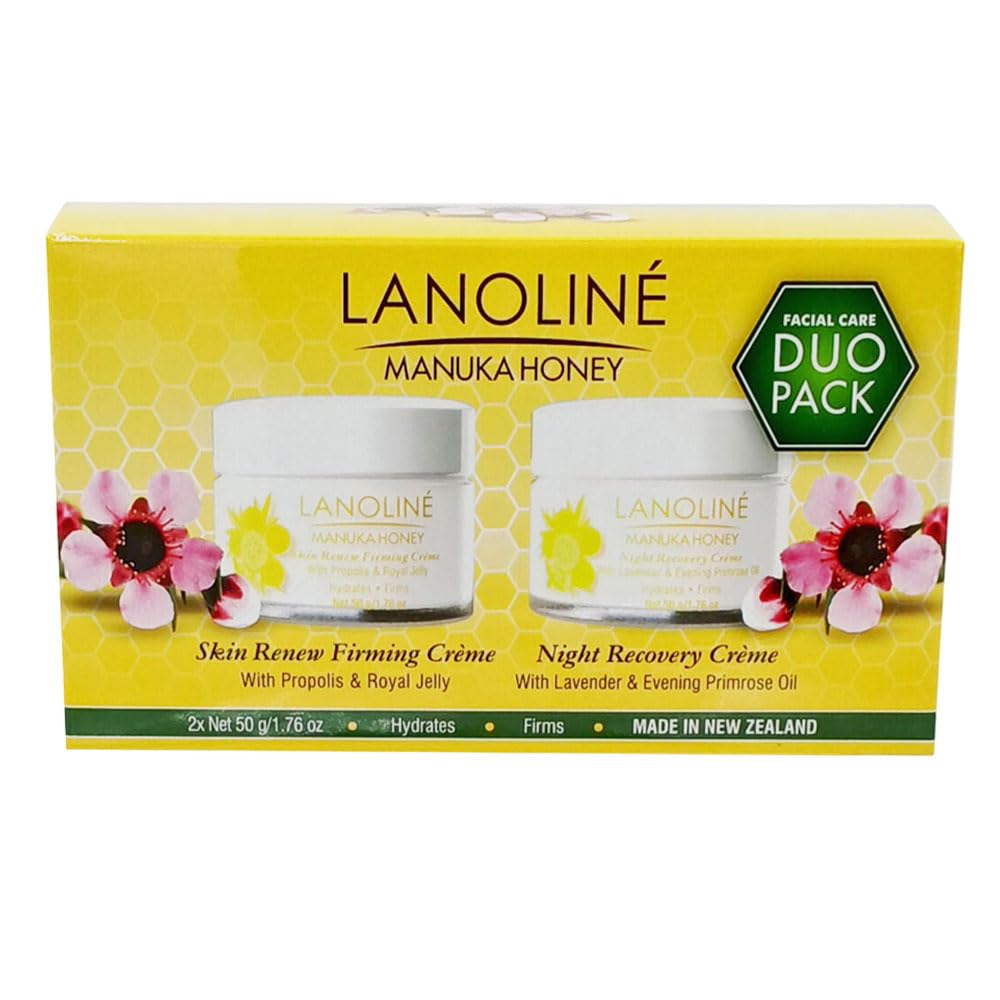 Lanoline Manuka Honey Skin Renew Cream jar for daily hydration and suppleness.