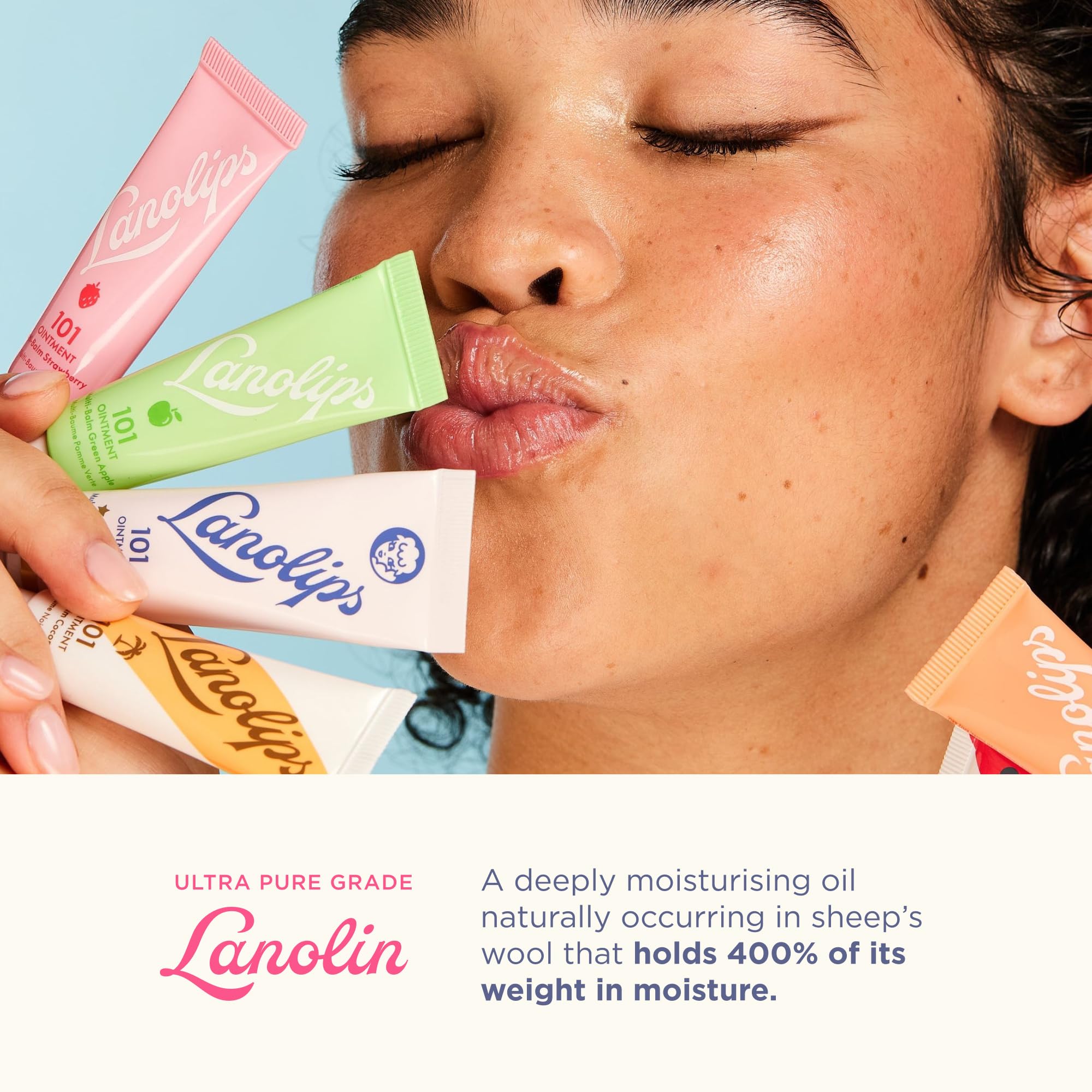 Lanolips 101 Ointment applied to cuticles softens and nourishes skin.