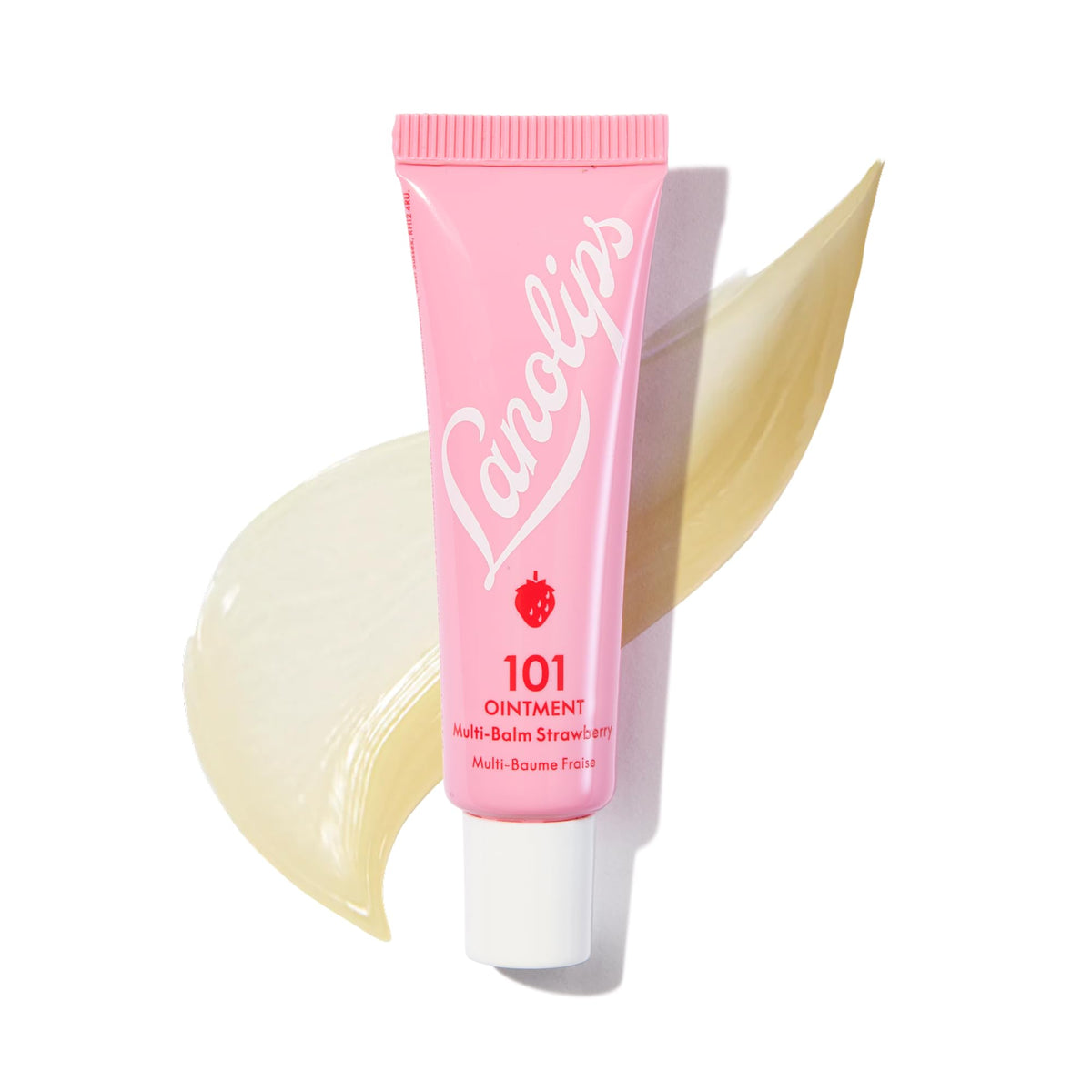 Lanolips 101 Ointment strawberry tube delivers deep hydration for dry lips.