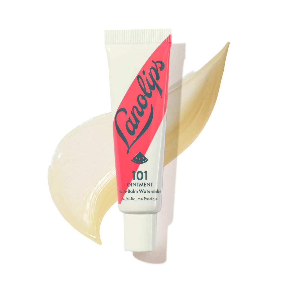 Lanolips 101 Ointment Watermelon tube front for hydrated, non-greasy lips.