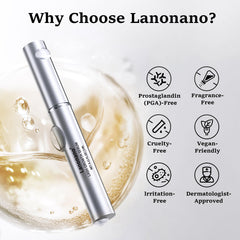 Lanonano Lash Serum applied to upper and lower lash-lines during routine