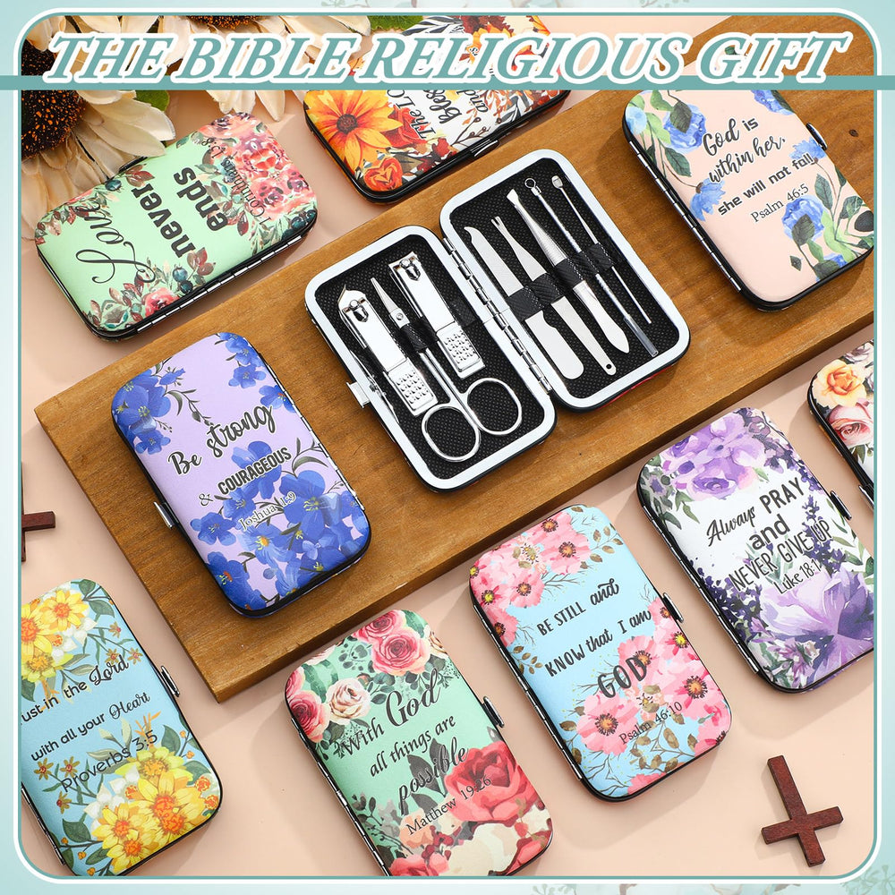 Lanties Christian stainless cuticle trimmers with floral elements for gentle care.