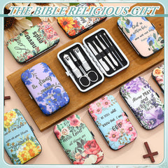 Lanties Christian stainless cuticle trimmers with floral elements for gentle care.