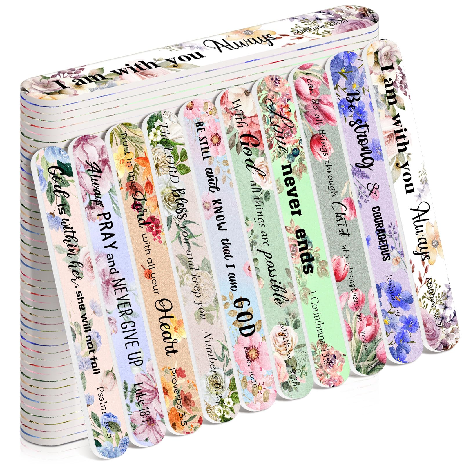 Lanties Christian emery boards 50-pack variety ideal for gifting at events