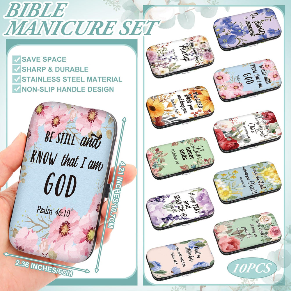 Lanties Christian stainless steel nail clippers with floral Bible design for precise trimming.