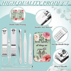 Lanties Christian stainless tweezers with floral scripture details for clean tweezing.