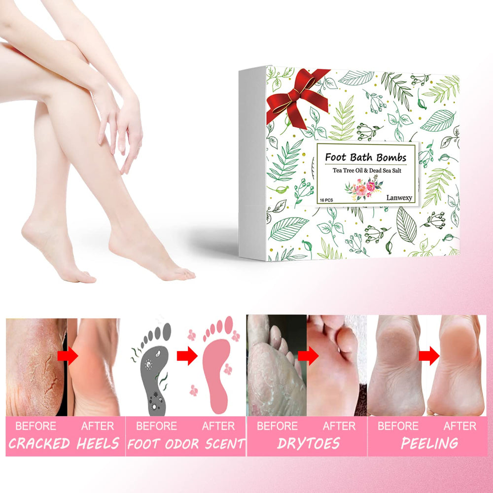 Lanwexy bath bombs with lemon scent to energize your soak and refresh feet.
