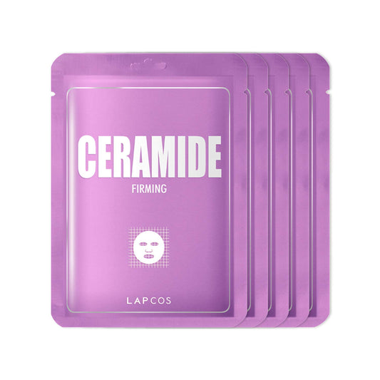 LAPCOS Ceramide Sheet Mask packaging showcases premium branding with hydration focus.