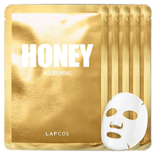 LAPCOS Honey Sheet Mask packaging close-up highlighting premium ingredients for daily use.