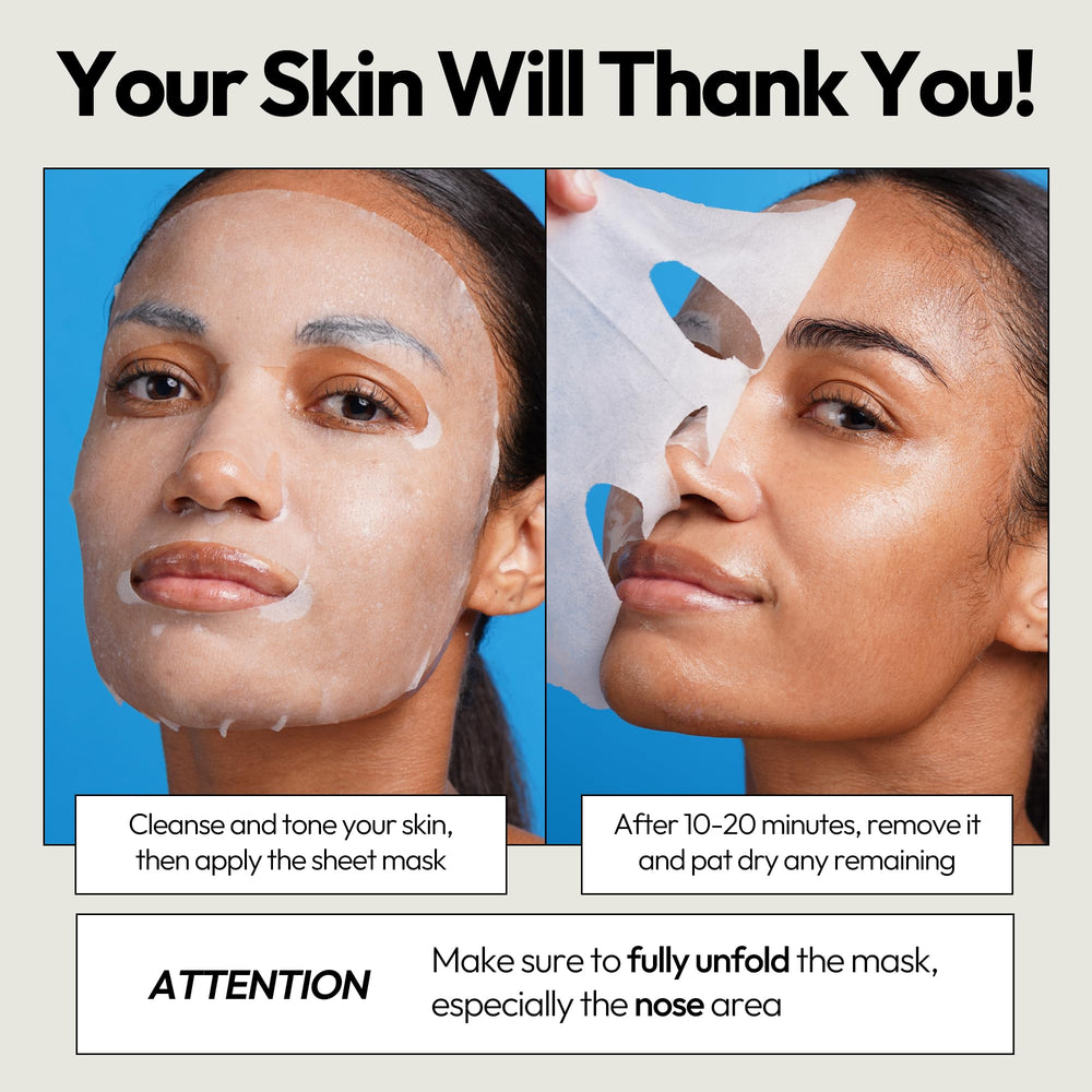 LAPCOS Sheet mask being applied on clean face during routine.
