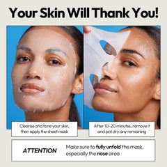 LAPCOS Sheet mask being applied on clean face during routine.