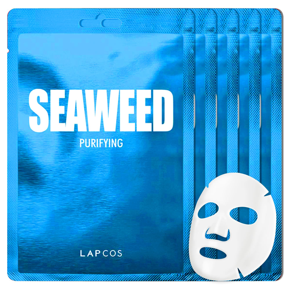 LAPCOS Seaweed Sheet Mask close-up highlighting deep hydration.