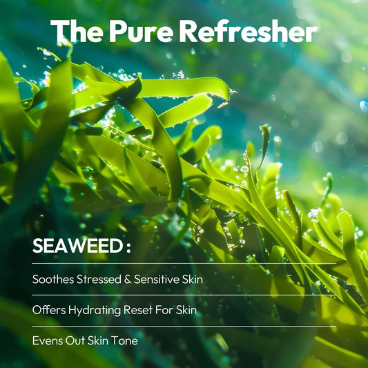 LAPCOS Seaweed Sheet Mask lyocell texture underscoring gentle application.