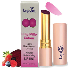 LAPIXO Lilly Pilly lip tint bottle-front showing natural color for everyday wear