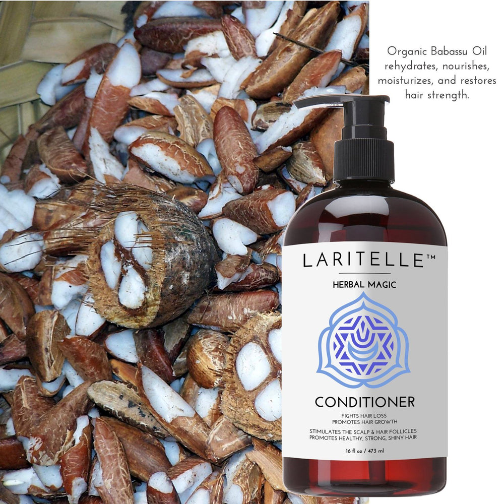 Laritelle apricot kernel oil close-up promotes shine and protection for damaged hair.
