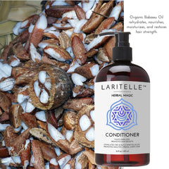 Laritelle apricot kernel oil close-up promotes shine and protection for damaged hair.