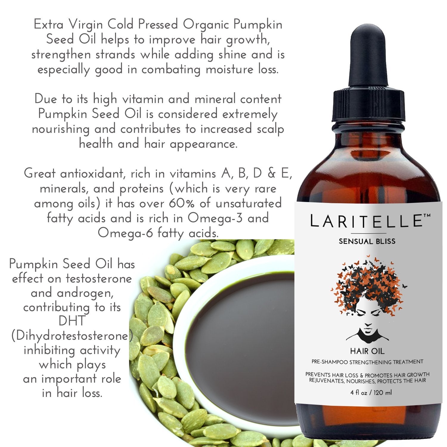 Laritelle Argan oil bottle for pure plant-based scalp nourishment