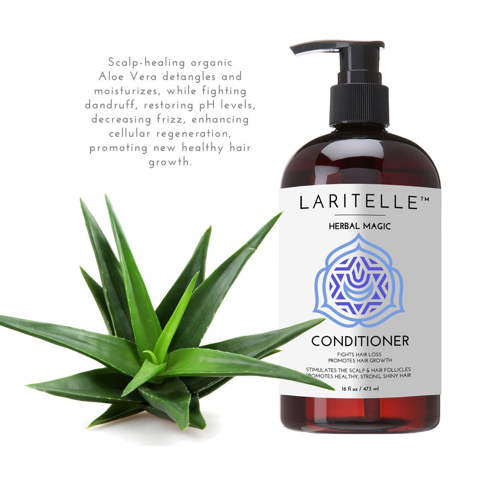 Laritelle conditioner pump-top highlights easy, mess-free daily use.