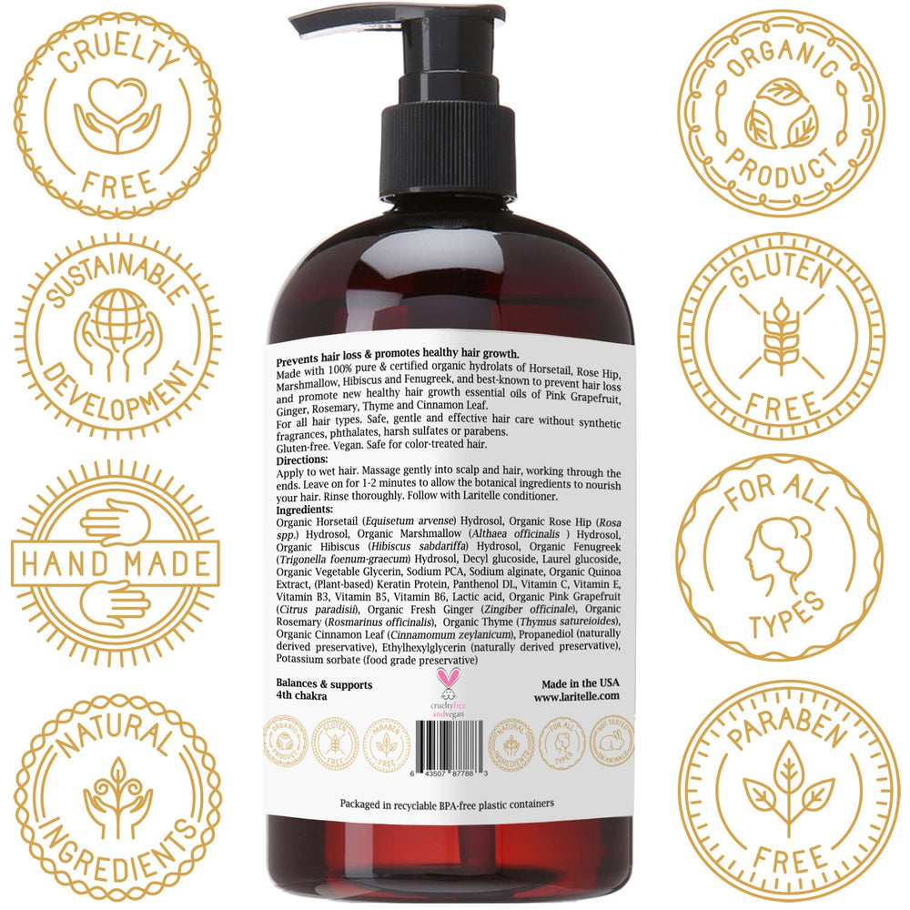 Laritelle Nature’s Love color-safe haircare action supports healthy-looking strands
