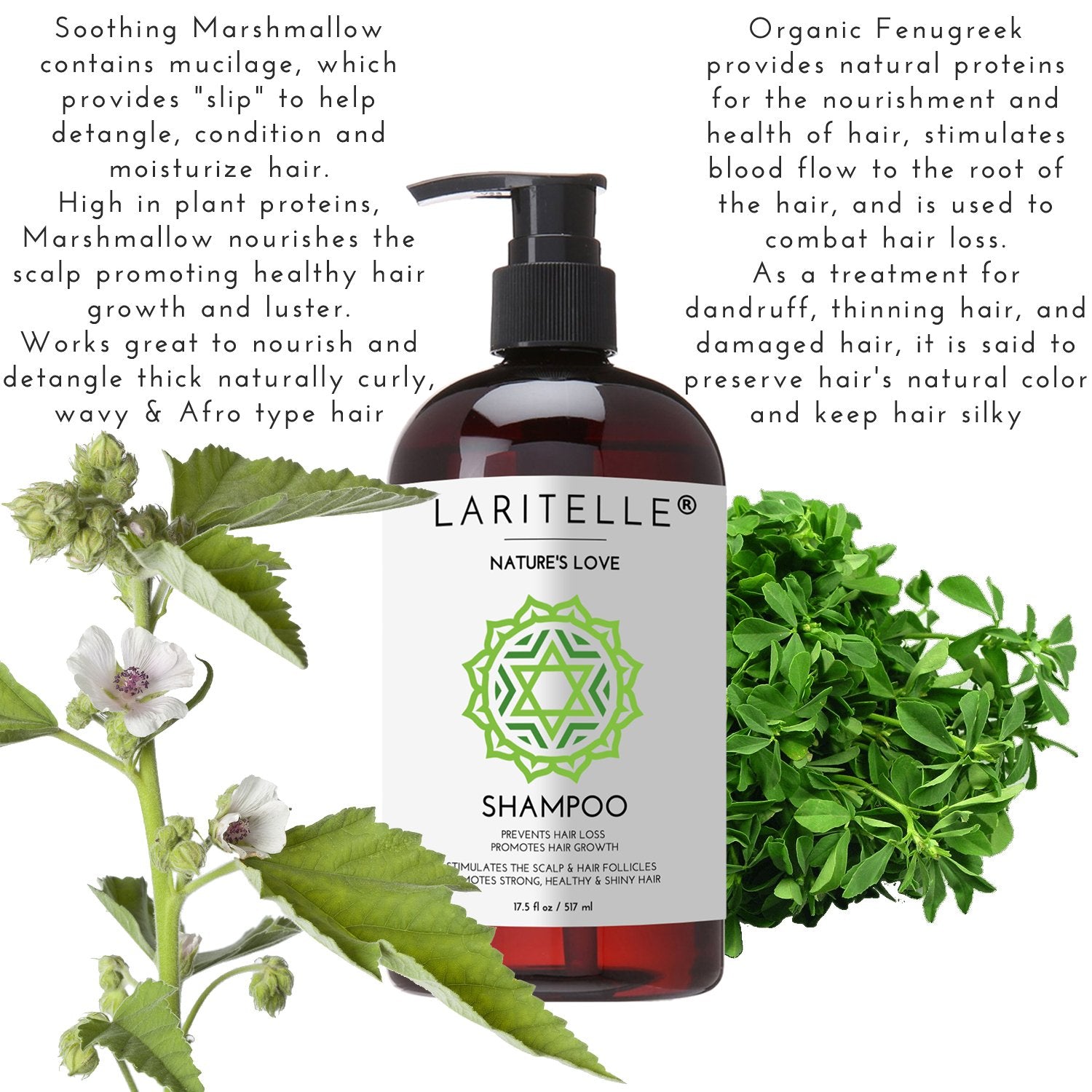 Laritelle Nature’s Love keratin-quinoa shine image suggests elasticity and smoothness