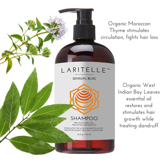 Laritelle Organic Hair Growth Set conditioner bottle for smooth, manageable hair