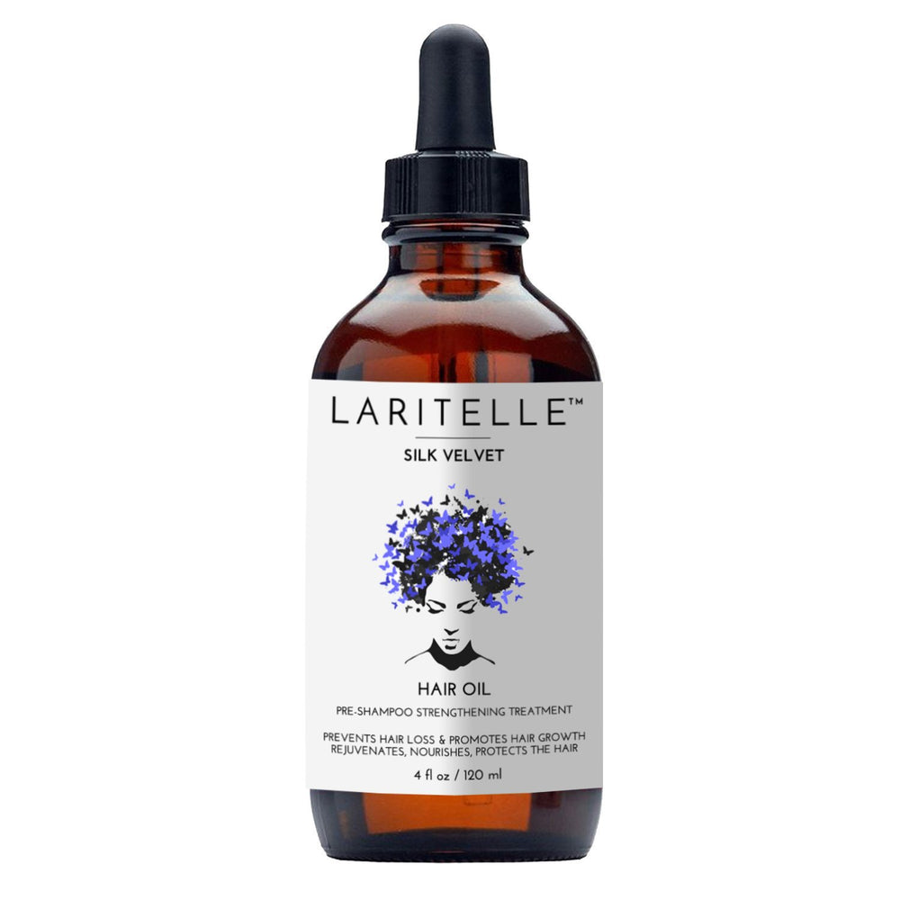 Laritelle Organic Hair Loss Prevention bottle; promotes scalp health and potential hair growth.