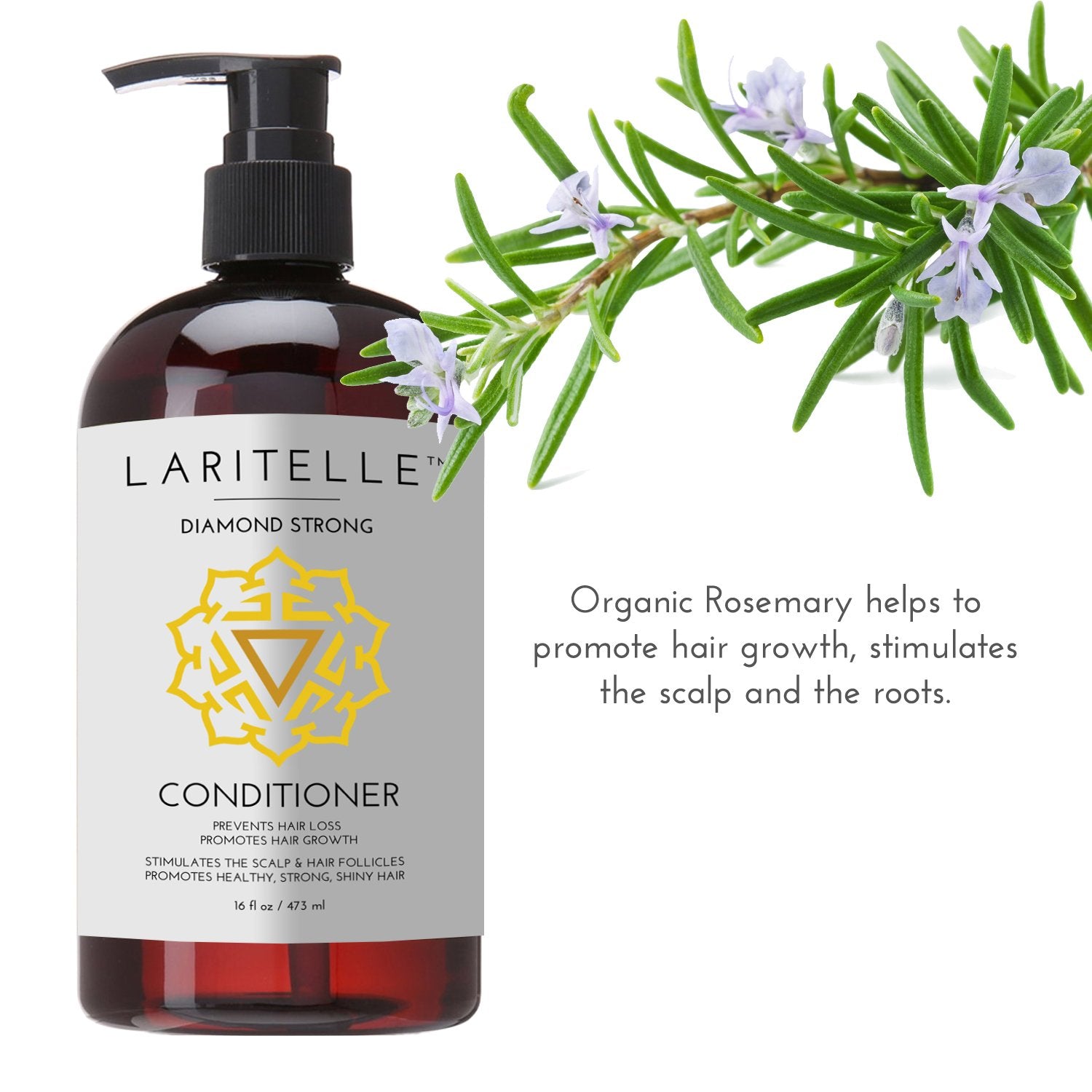 Laritelle Rosemary-Ginger-Cedarwood oils display enhances fragrance and care.