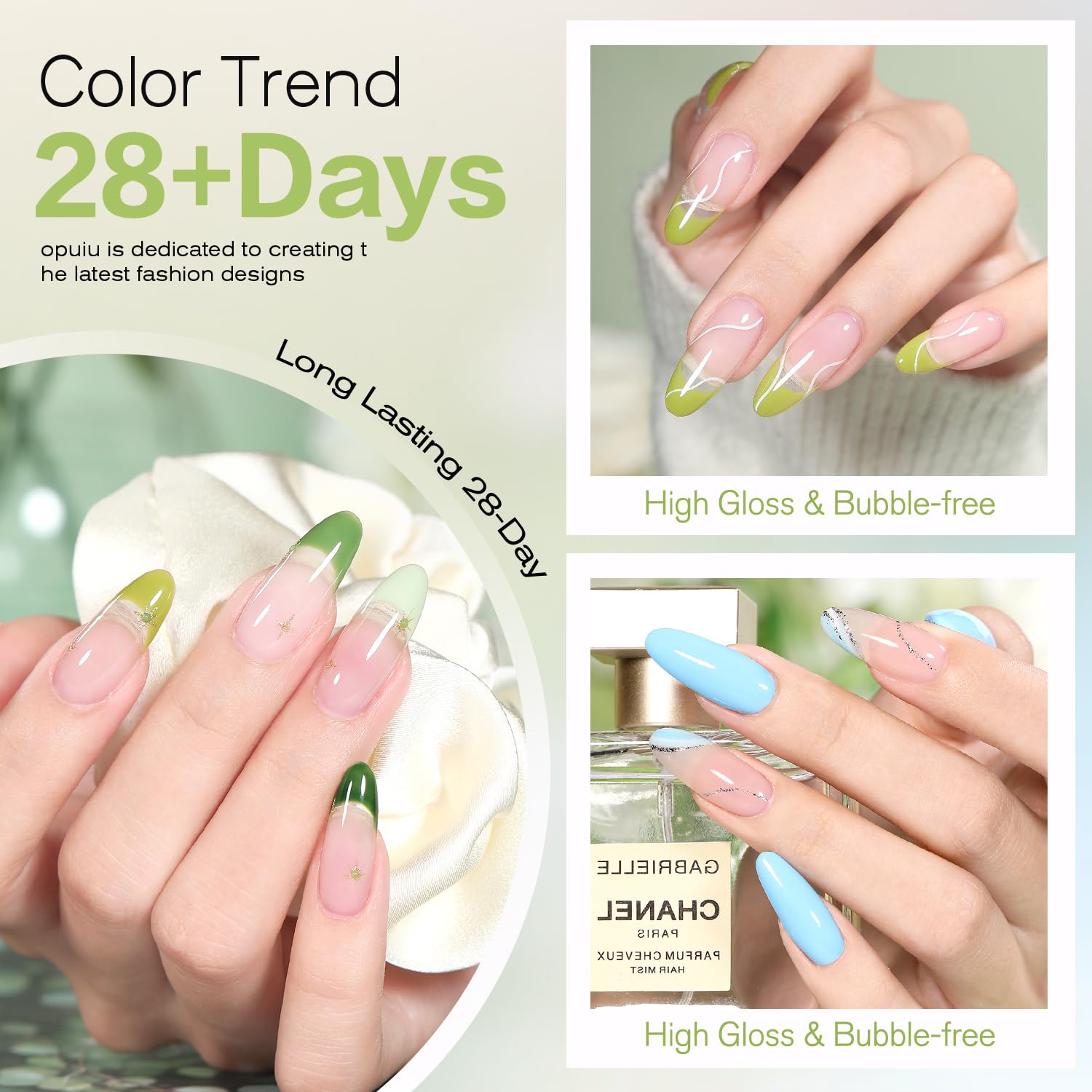 Larvall Beautpal glossy top coat for a shiny, durable finish.