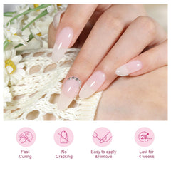 Larvall Beautpal Milky White Jelly Nude kit closeup with long-lasting gel polish look.