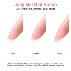 Larvall Beautpal Milky White Jelly Nude uv-led lamp-ready formula tip for curing.