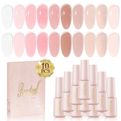 Larvall Beautpal Milky White Jelly Nude palette showing natural sheer tones for everyday nails.