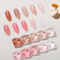 Larvall Beautpal Milky White Jelly Nude sheer pink swatch highlights delicate glow.