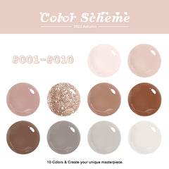 Larvall Beautpal nude grey color swatches showing neutral tones for versatile nails