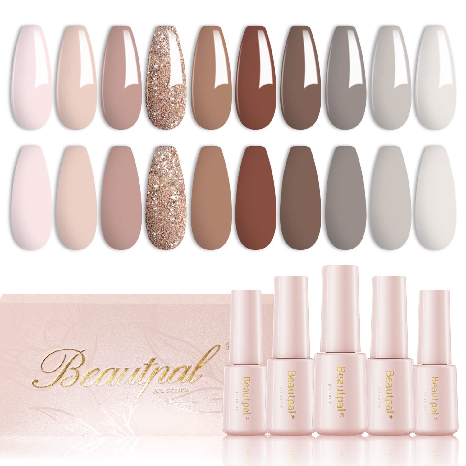 Larvall Beautpal nude grey gel polish bottle close-up highlighting all-season shades