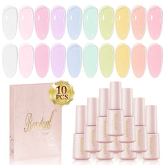Larvall Beautpal milky-white pastel jelly polish with natural sheer finish