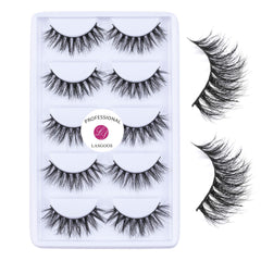 LASGOOS 3D mink lashes A14 pack close-up, dramatic volume for enhanced eyes