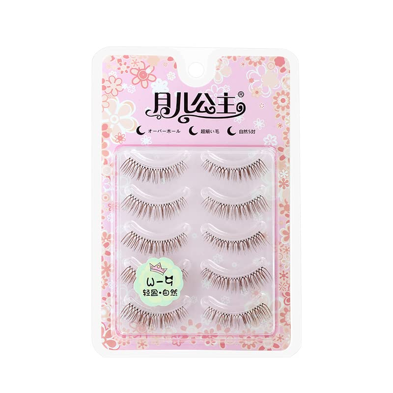 LASGOOS brown natural false eyelashes with clear band for everyday, natural eye enhancement.