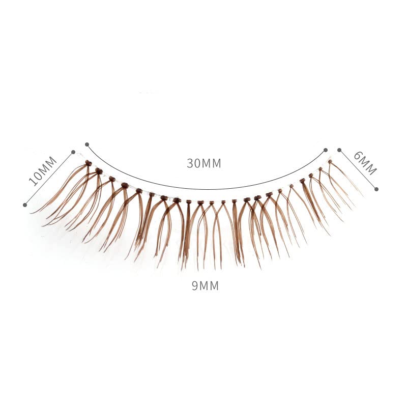 LASGOOS brown natural false eyelashes provide light volume for subtle eye definition.