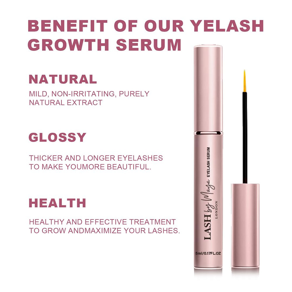 LASH by Maya Serum tube displayed with sleek packaging for travel
