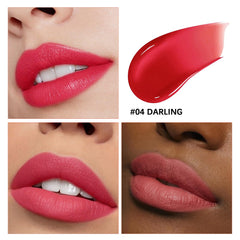 Lashcharm lip stain on lips closeup showing full coverage