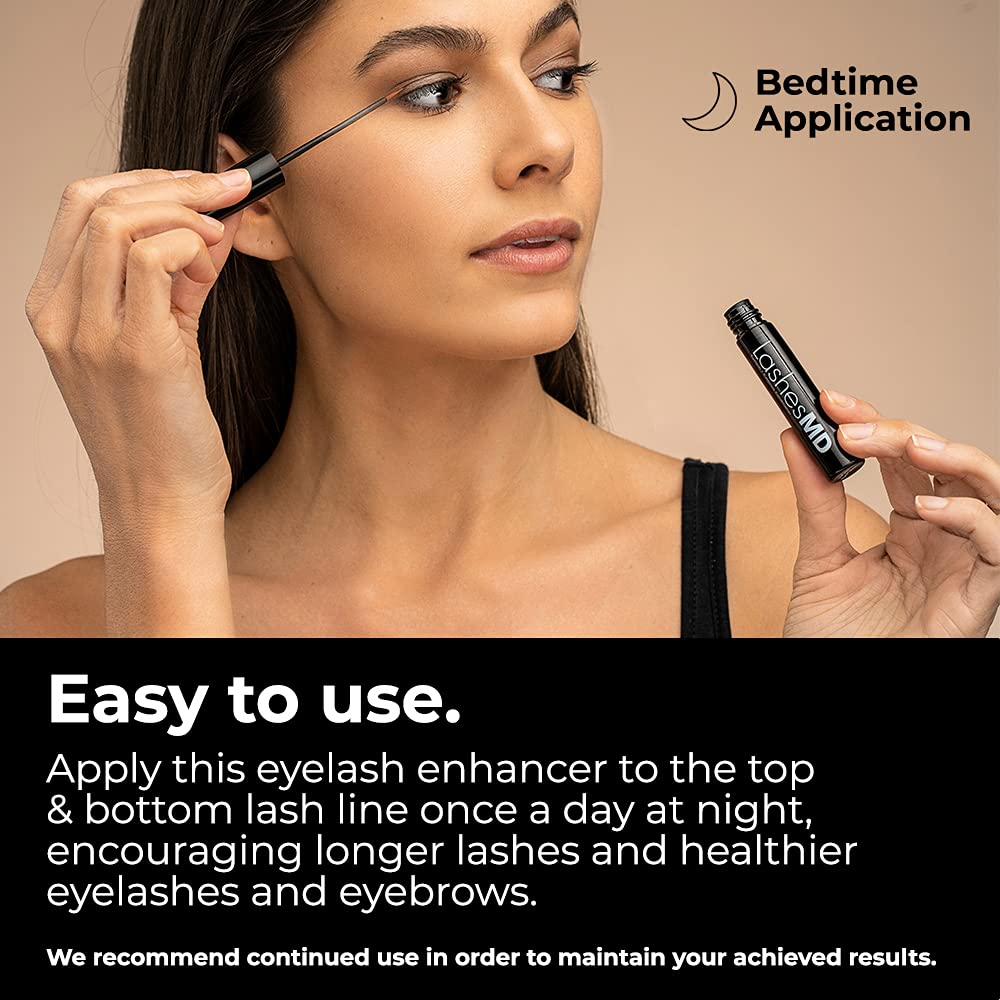LashesMD conditioning formula supports stronger lashes and brows over time
