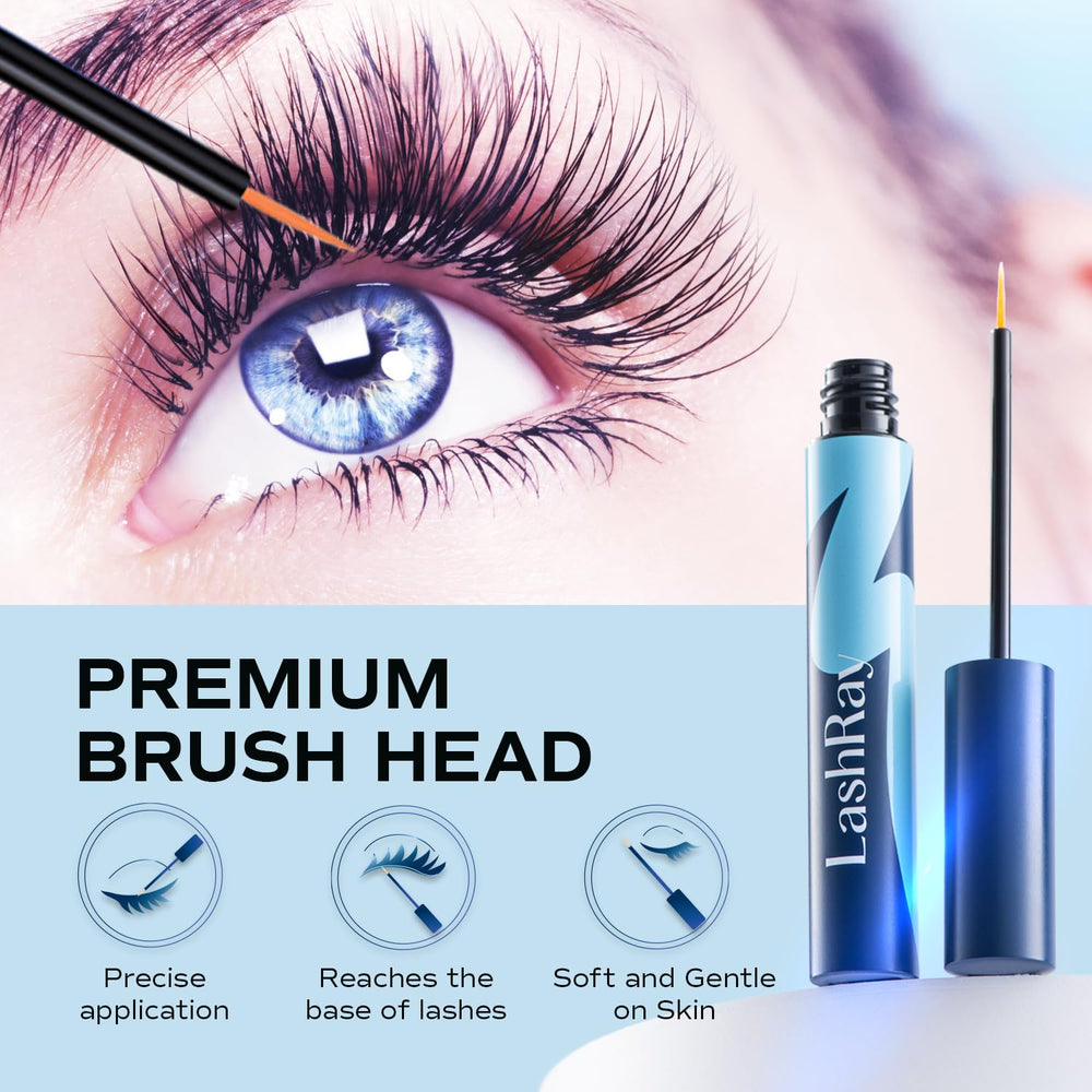 LashRay natural plant extracts with chamomile, aloe, and mint nourish skin.