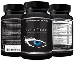 Lashtastic bottle label glows to emphasize enhanced lash health and growth