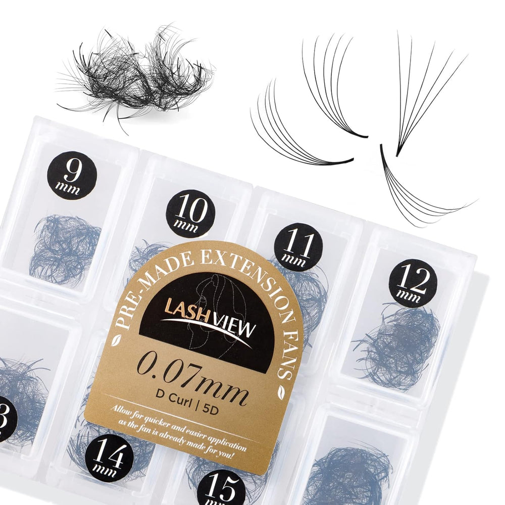 LASHVIEW 1000 premade volume fans box ready for faster lash extensions