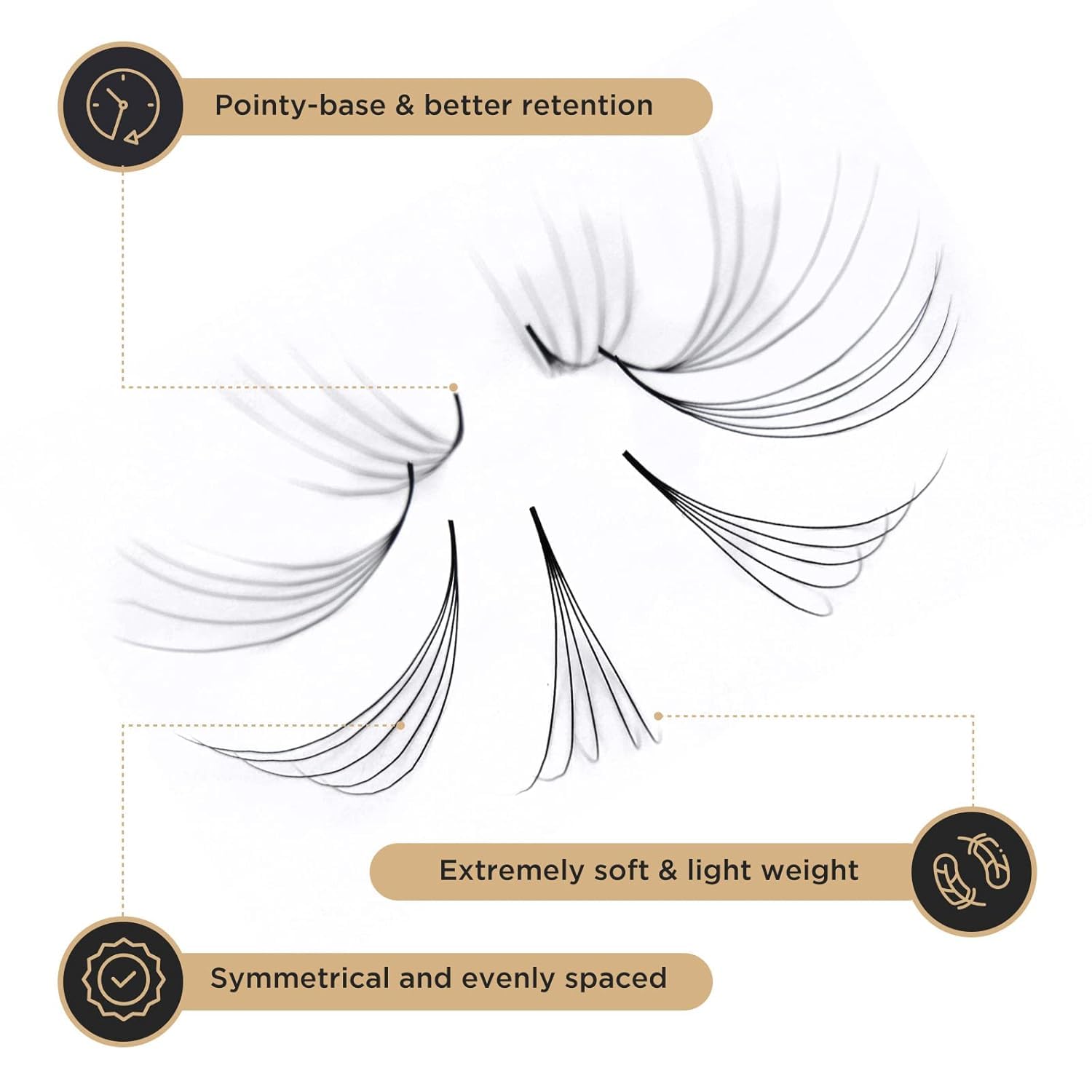 LASHVIEW 5D C curl premade fans in 9-16mm for versatile looks