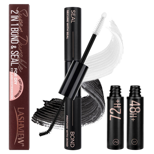 LASHVIEW Bond brush designed for precise application with a 30 degree spiral hold