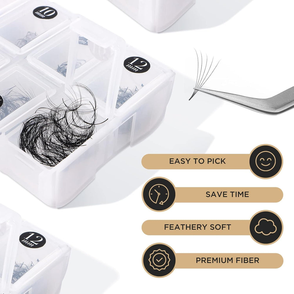 LASHVIEW easy-pick-up premade fans aiding quick application