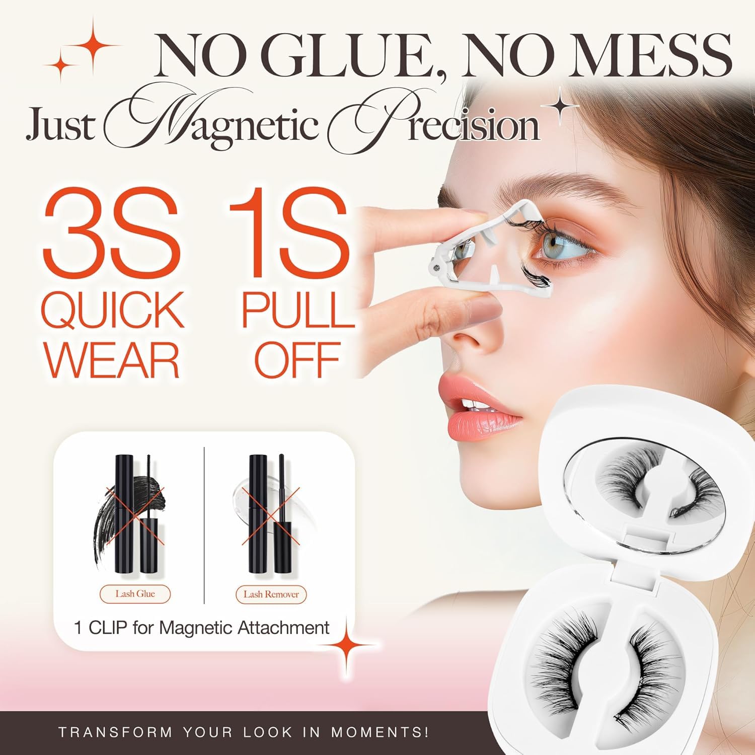 LASHVIEW applicator included for precise glue free placement