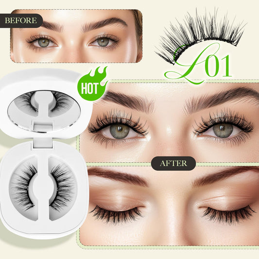 LASHVIEW magnetic lashes in natural look close-up for light feel