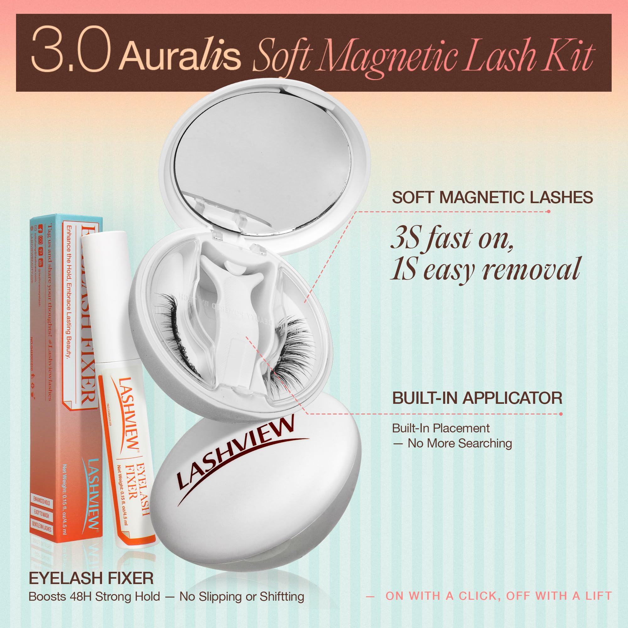 LASHVIEW Reusable magnetic lashes designed for 100+ wears